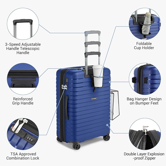 Kono 24 Inch Expandable Luggage Suitcase - Image 5