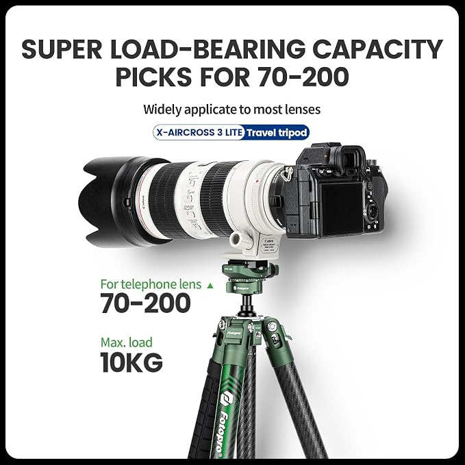 Fotopro Carbon Fiber Tripod 51 Inch 360 Degree Ball Head Quick Release Plate - Image 5