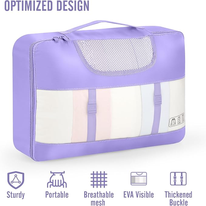 Veken 10 Set Packing Cubes for Travel Essential, Suitcase Organizer Bags in 4 - Image 4