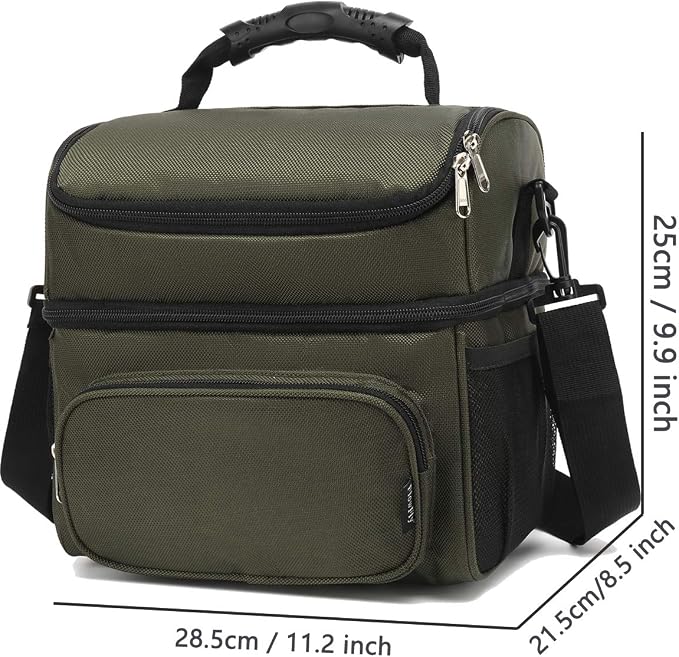 FlowFly Double Layer Cooler Insulated Lunch Bag Adult Lunch Box Large Tote Bag - Image 4