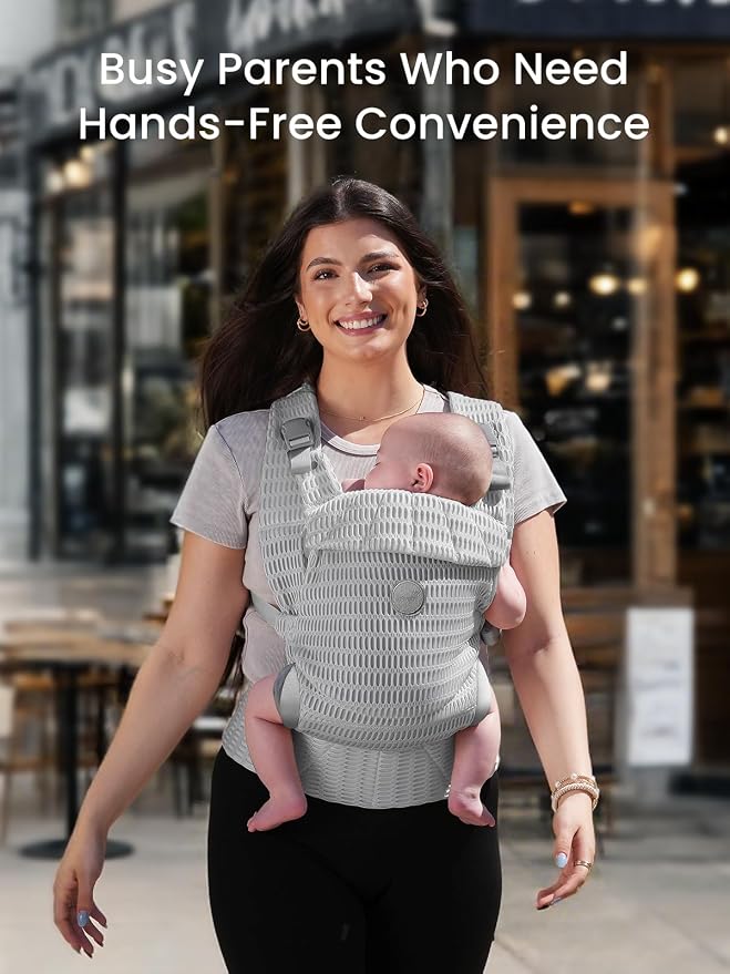Grownsy Baby Carrier Newborn to Toddler, Ergonomic & Cozy Wraps - Image 9