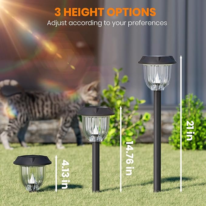 AOSEA 4 Pack Solar Pathway Lights Outdoor Waterproof - Image 3