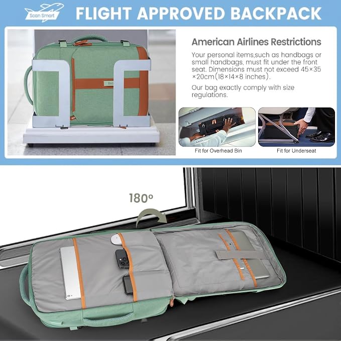 42L Travel Laptop Backpack, Expandable Carry-on Luggage, Anti-Theft Business - Image 2
