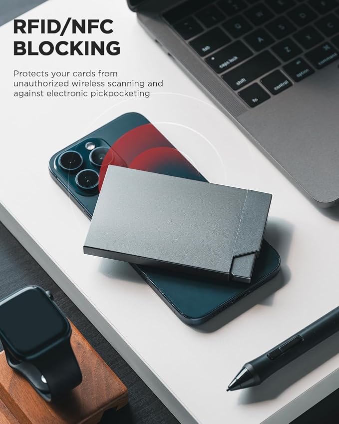 VULKIT Pop up Card Holder Minimalist Credit Card Holder RFID Blocking Slim - Image 4