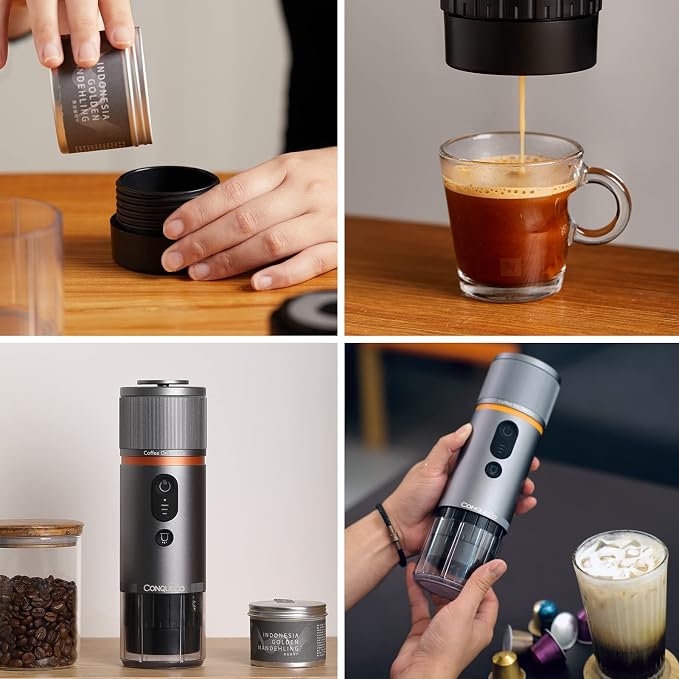 CONQUECO Portable Espresso Coffee Machine: 12V Electric Small Travel Expresso - Image 6