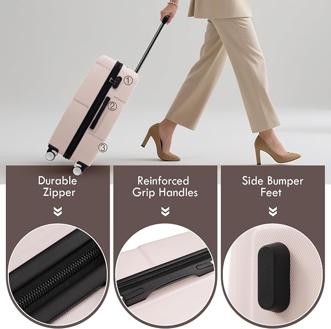 Merax Luggage Sets of 3 Piece Carry on Suitcase Airline Approved, Hardcase - Image 4