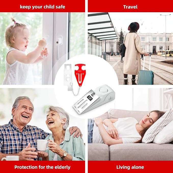 Portable Door Stop Alarm and Traveling Hotel Door Lock, No Installation Required - Image 7