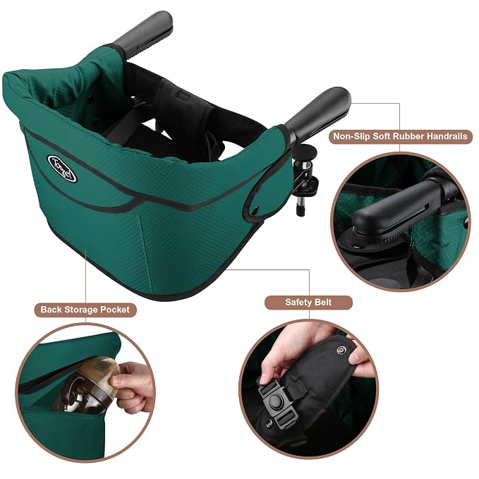 Hook On Chair with Removable Dining Tray, Portable Table High Chair, Folding - Image 4