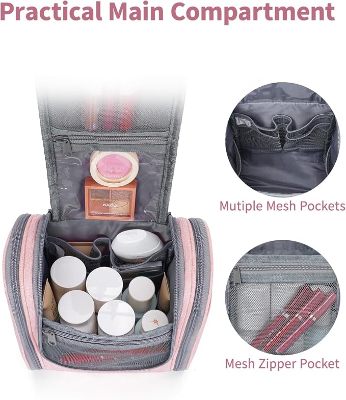 Narwey Small Hanging Toiletry Bag Women Travel Makeup Bag Organizer Toiletries - Image 3