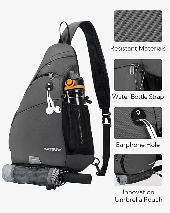 WATERFLY Large Crossbody Sling Bag: Over Shoulder Backpack Daypack Casual Cross - Image 4