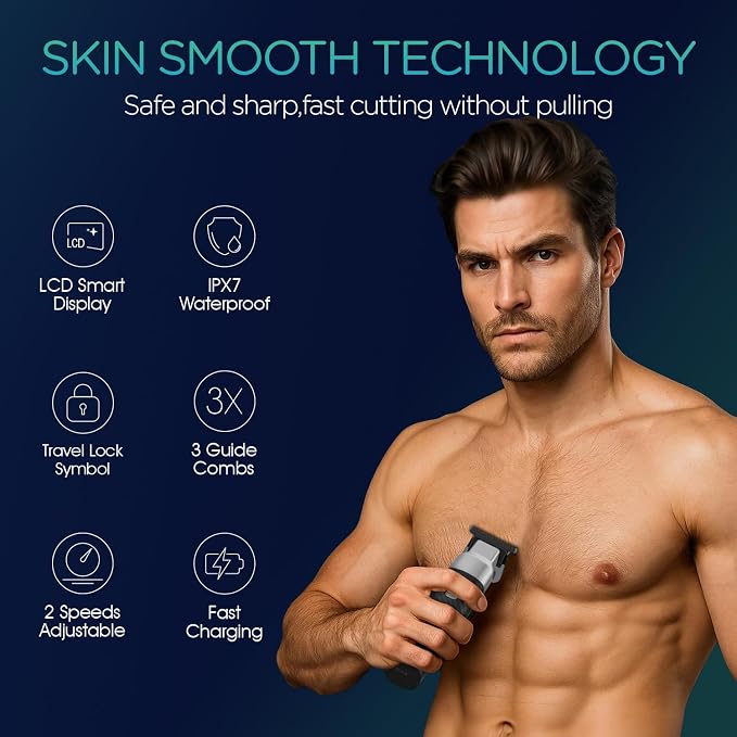 VOYOR Body Hair Trimmer for Men, Electric Razor, Versatile Groin & Body Trimmer - Image 2