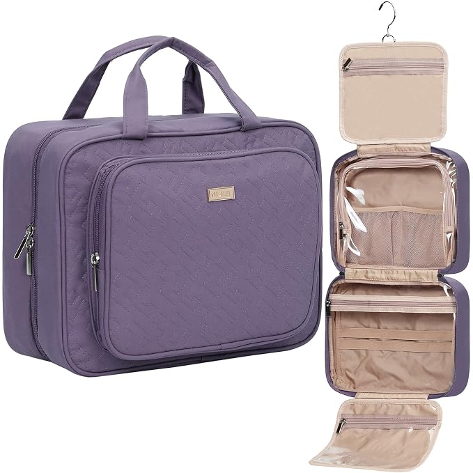 NISHEL Travel Toiletry Bag for Women Large Capacity, Makeup Essentials Organizer by NISHEL