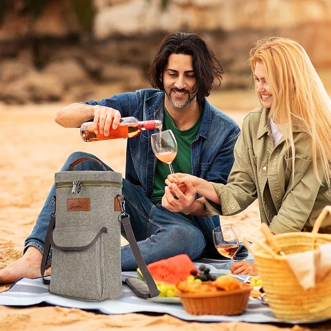 Tirrinia 2 Bottle Wine Gift Tote Carrier - Image 7