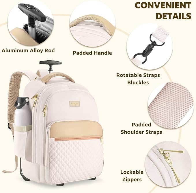 Small Rolling Backpack, Underseat Carry On Luggage - Image 2