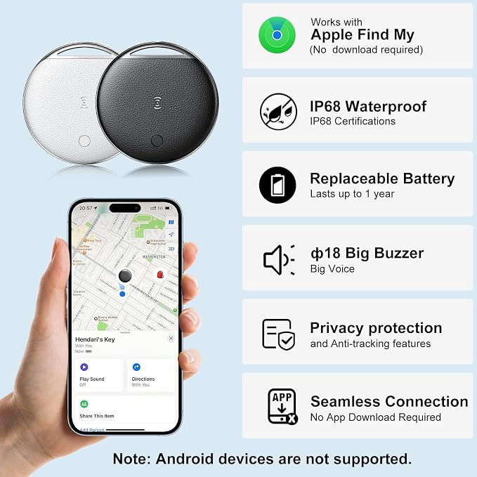 Air Tracker Tags-4 Pack, Smart Tag Work Compatible - Image 2
