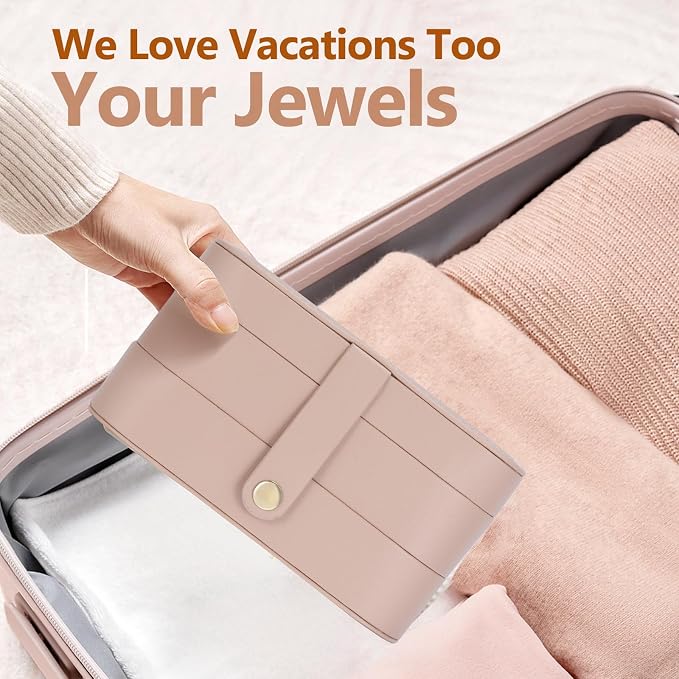 Travel Jewelry Case with LED Lighted Mirror, Personalized Birthday Gifts - Image 6