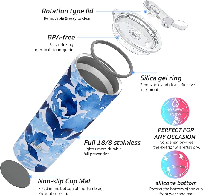 THILY Stainless Steel Vacuum Insulated Tumbler 26 oz Triple-Insulated Travel Mug - Image 4