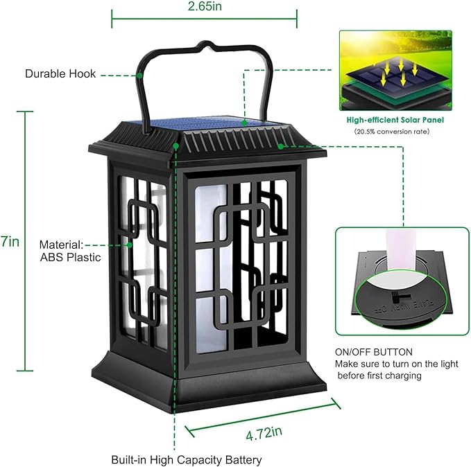 Solar Lanterns Outdoor Waterproof Hanging Solar Lanterns Garden Lights Solar - Image 2