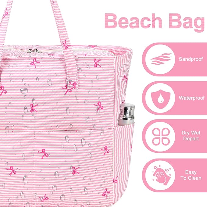 Beach Pool Bags Tote for Women Ladies Large Gym Tote Carry On Bag - Image 3