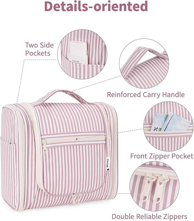 Narwey Striped Hanging Travel Toiletry Bag - Image 6