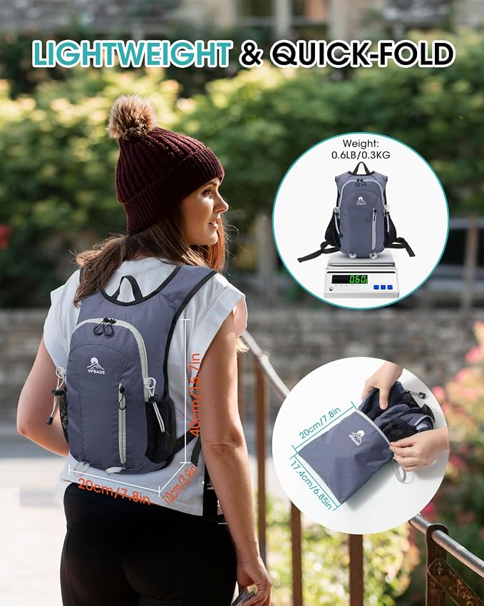 Small Hiking Backpack with Front Phone Holder, Packable Back pack with Chest - Image 4