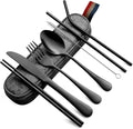 DEVICO Portable Utensils, Travel Camping Cutlery Set, 8-Piece including Knife by DEVICO
