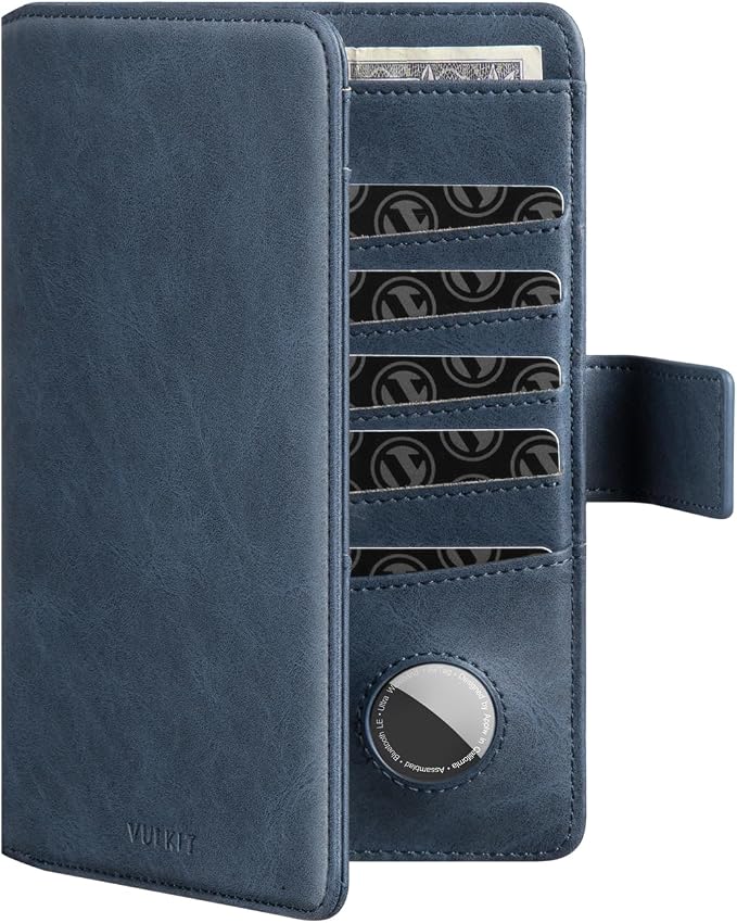VULKIT Passport Holder with Airtag Holder RFID Blocking Passport Wallet Travel by VULKIT