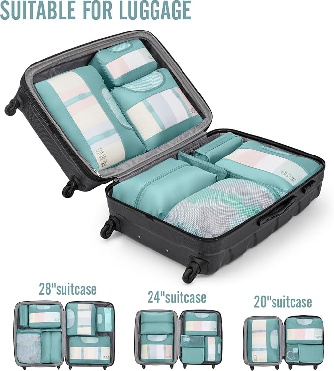 Veken 10 Set Packing Cubes for Travel Essential, Suitcase Organizer Bags in 4 - Image 6
