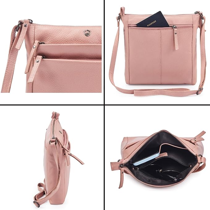 Small Soft Genuine Leather Crossbody Purse Women’s Sling Crossover Shoulder - Image 5