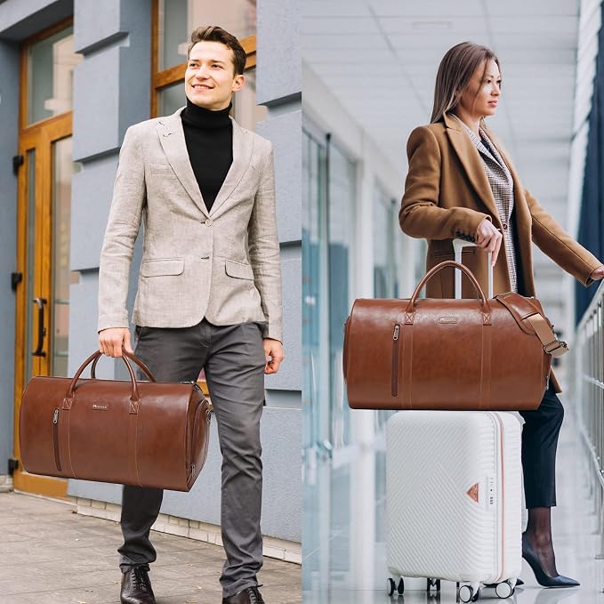 Leather Garment Bag for Travel, Modoker Carry On Travel Bag - Image 7