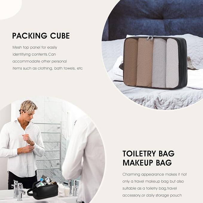 Wogarl 3PCS Leather Weekender Bag - Image 2