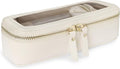 PACKISM Slim Clear Makeup Brush Bag, Pebbled Texture & Hard PU Leather Small by Packism
