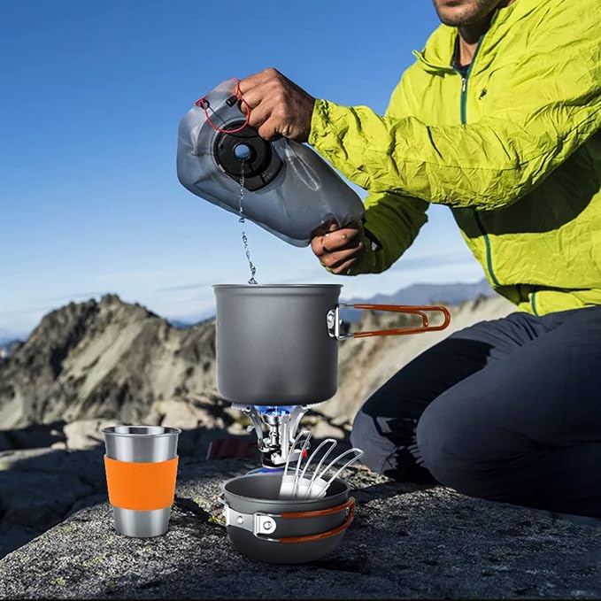 Odoland Camping Cookware Stove Carabiner Canister Stand Tripod and Stainless - Image 7