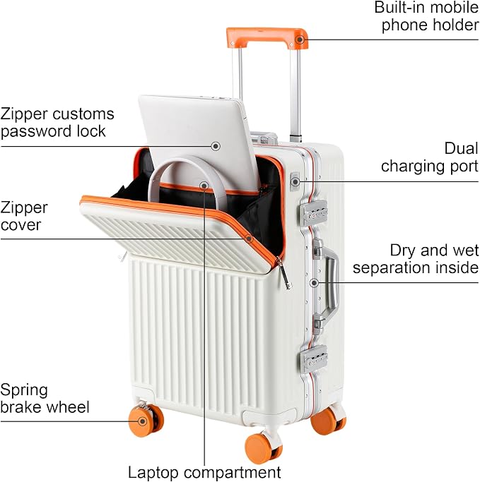Hard Shell Luggage 24 Inch Travel Luggage, Carry-On Luggage Spinner TSA - Image 3