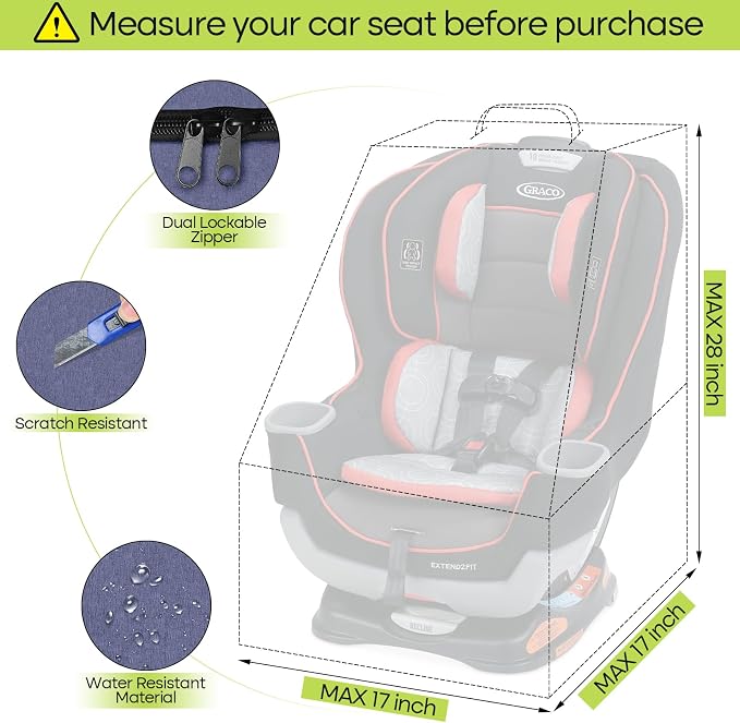 Padded Car Seat Travel Bag for Airplane, Heavy Duty Backpack for Air Travel - Image 2