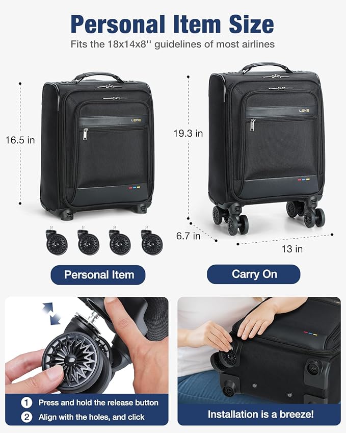 Lekebobor 16 Inch Underseat Carry On Luggage - Image 3