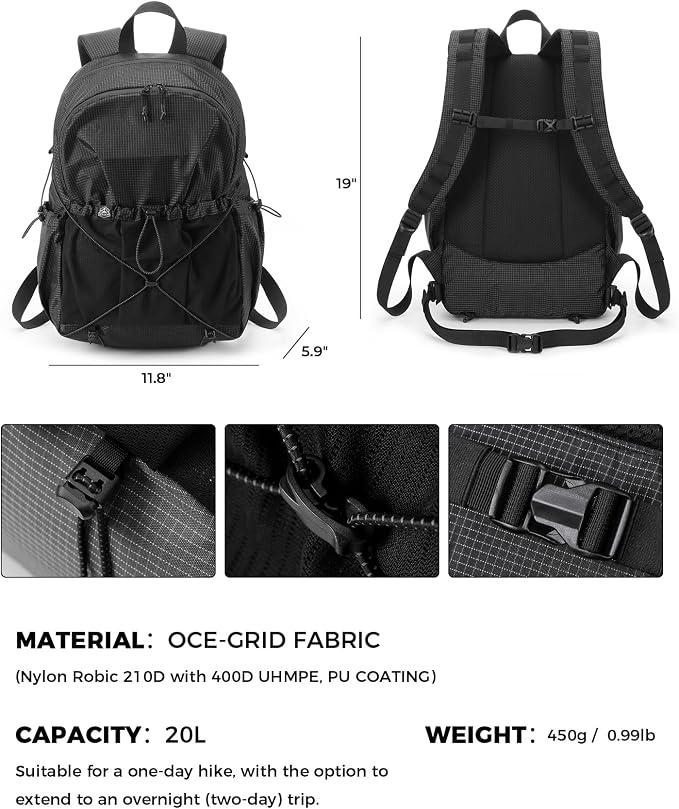 Lightweight Hiking Backpack, Camping Backpack 20L Small Backpacks Water - Image 3