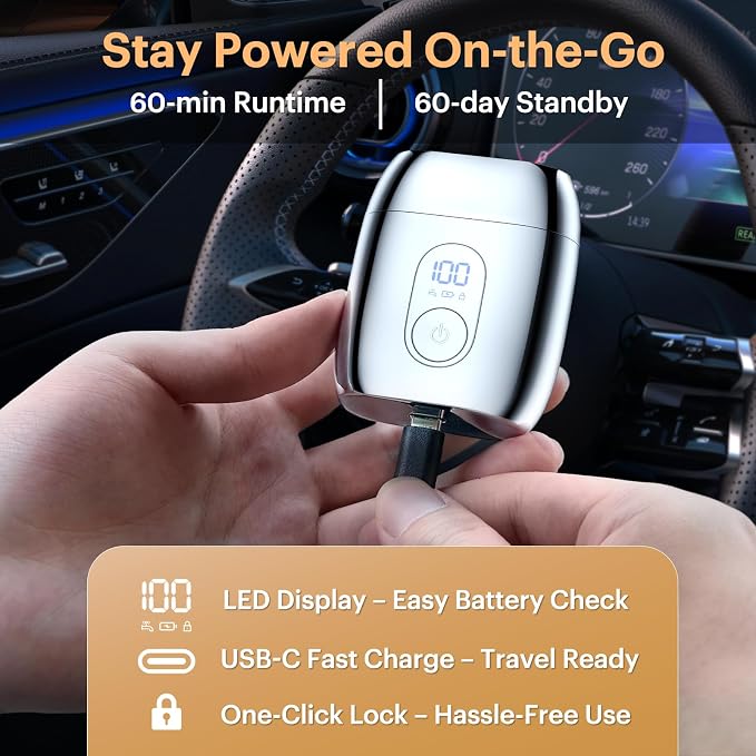 All-Metal Mini Electric Shaver for Men – Portable Travel Razor - Image 7