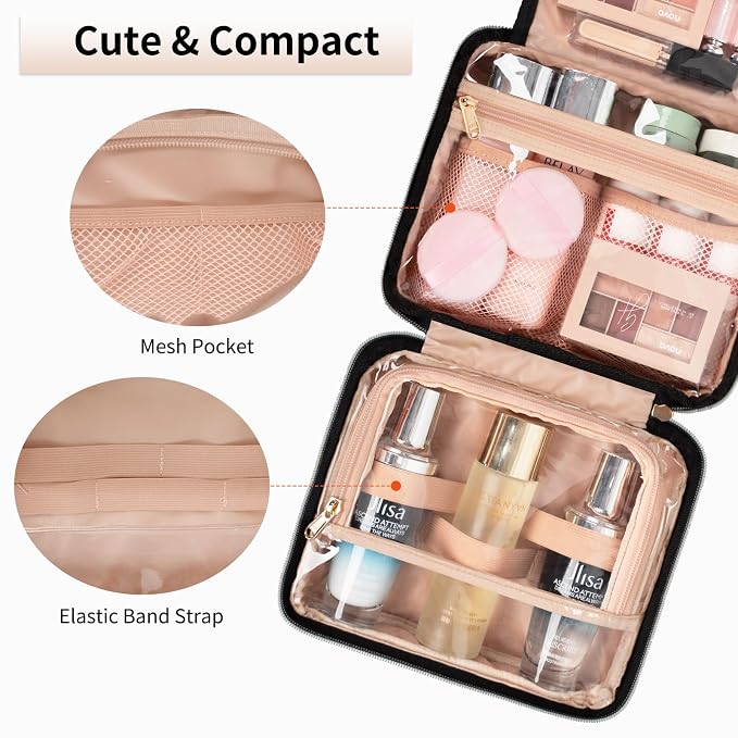 CUBETASTIC Hanging Travel Toiletry Bag, Portable Makeup Organizer - Image 5