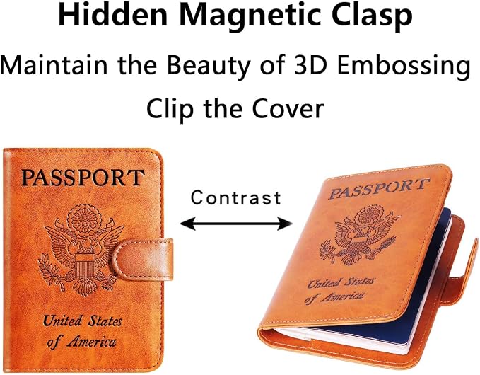 Airtag Passport Holder Cover Wallet RFID Blocking Leather Case Travel - Image 6