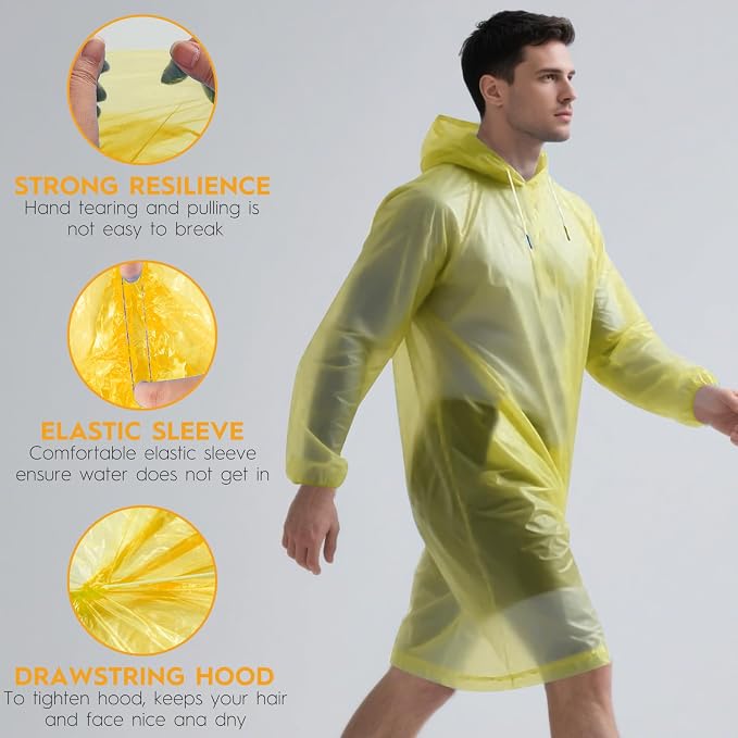 Bruvoalon 6 & 20 Pack Disposable Rain Ponchos - Image 3