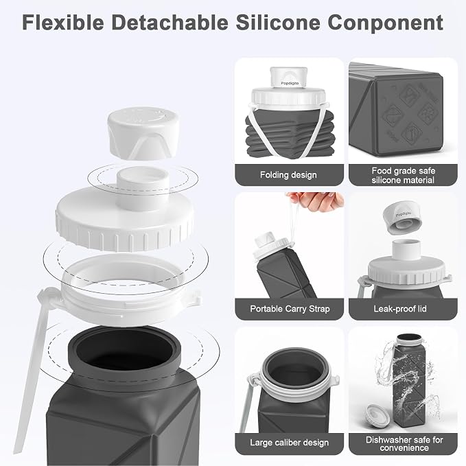 Collapsible Water Bottles Flexible Bpa Free Silicone Reusable Foldable Water - Image 7