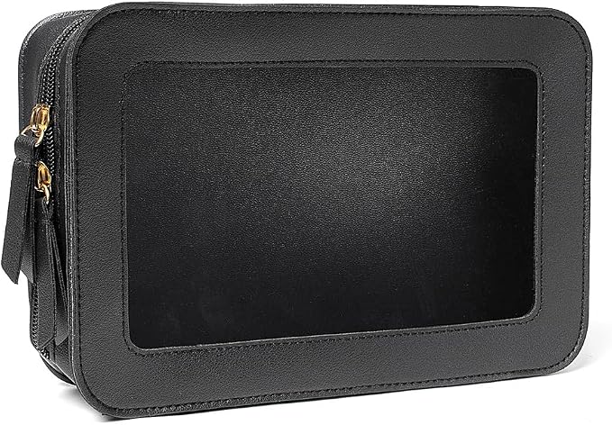 Clear Makeup Bag Small, TSA Approved Portable Toiletry Bag by FFpaw