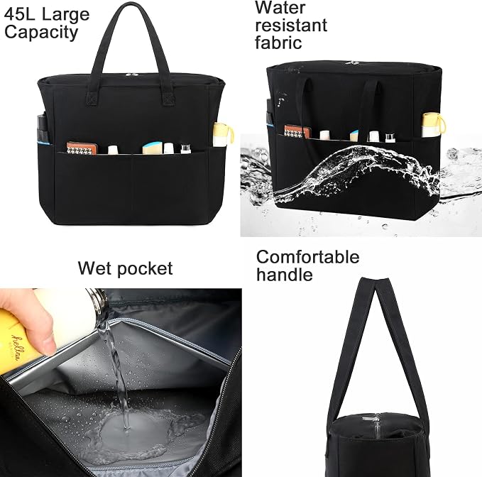 LEDAOU Beach Bag Waterproof Sandproof Women Tote Bag Pool Bag - Image 6