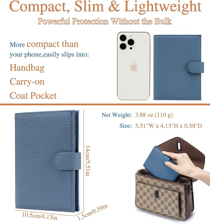 Slim RFID Leather Passport Holder - Image 5