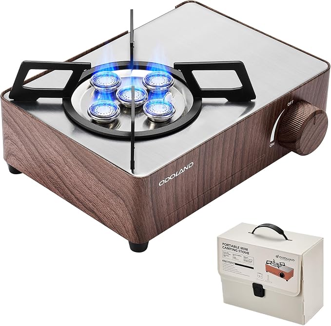 Odoland Portable Camping Stove 7500 BTU Camp Stove Lightweight Butane Gas Stove by Odoland