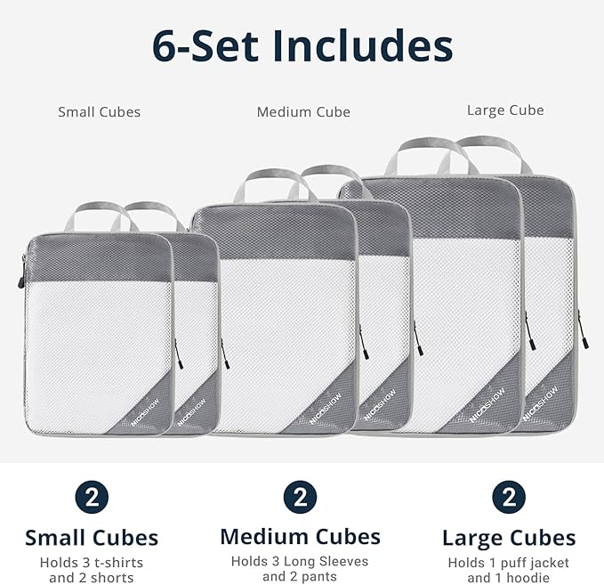 6 Set Compression Packing Cubes - Image 3
