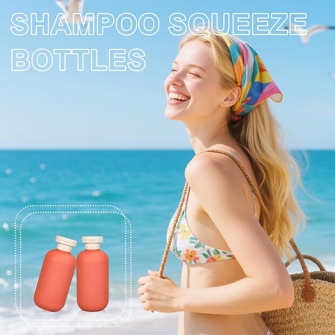 ASEVAT 6.7oz Plastic Refillable Travel Shampoo Bottles, Empty Travel Shampoo - Image 3