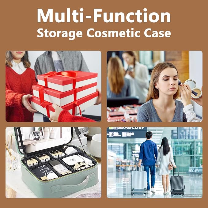 Travel Makeup Bag for Makeup Artists Large Makeup Case, - Image 5