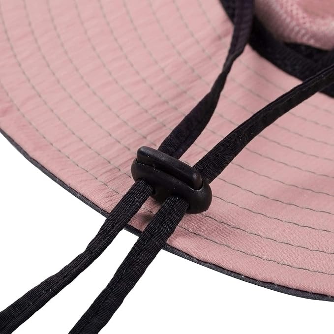 Rosoz Ponytail Sun Bucket Hats for Women UV Protection Foldable Mesh Wide Brim - Image 5
